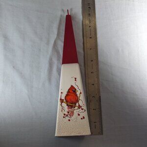 Uno Alla Volta Handmade Hand Painted Cardinal Candle NWOT